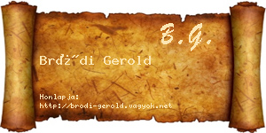 Bródi Gerold névjegykártya